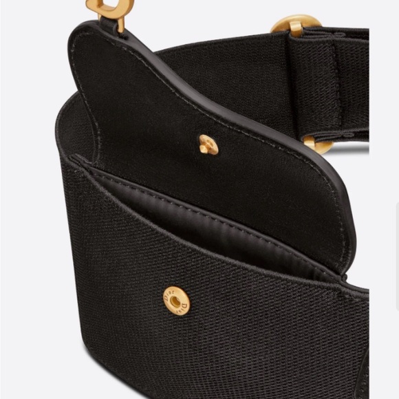 Christian Dior Black and Gold Saddle Belt main image 3